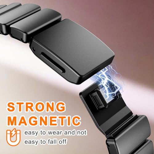 Image of Magnetic Slim Metal Band Compatible with Apple Watch Bands for Women Series 11 10 46mm 45mm 44mm 42mm SE 9 8 7 6 5 4 38mm 40mm 41mm 3 /2 /1,Luxury Stainless Steel Strap Silicone Link For iwatch