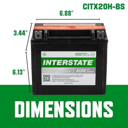 Image of Interstate Batteries YTX20H-BS Powersports Battery 12V 18Ah 310CCA AGM