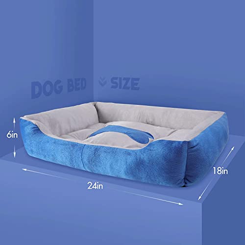 Image of PetLux Rectangle Pet Dog Bed Washable Sofa Bed with Soft Cotton Fillers and Non-Slip Bottom, Multiple Size for Dog & Cat. (M)