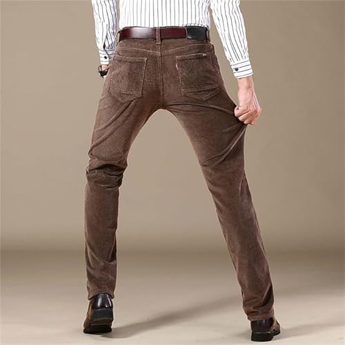Men's Straight Classic Fit Corduroy Pant,Casual Loose Fall Dress Trousers with Pockets,Comfort Stretch Chino Trouser4