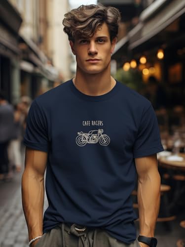 Image of BULLMER Trendy Printed Cotton Blend Crew Neck /Round Neck Half Sleeve Tshirt for Men- Pack of 2
