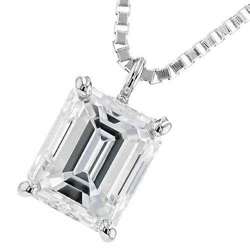 エメットジュエリー ダイヤモンドネックレス 0.741ct VS1-E エメラルドカット プラチナ