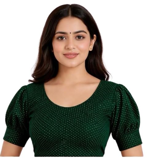 appera "wear to shine" APPERA Women’s Black Stretchable Blouse | Round Neck Half Sleeve Readymade Saree Blouse | Soft Comfortable Fabric | Party-picture-53