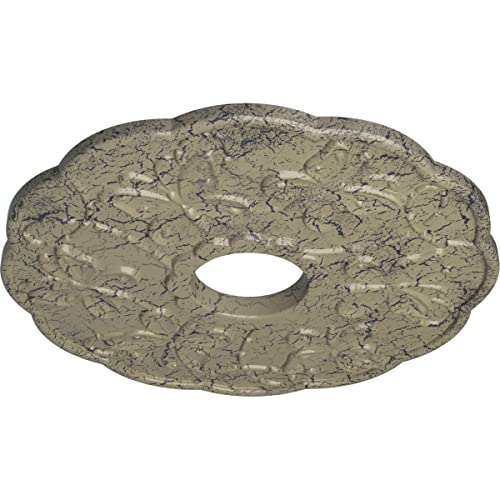 Image of Ekena Millwork CM17TSCSCDecorative Ceiling Medallions Modeled After Original Historical Patterns & Designs, Castle Stone Crackle