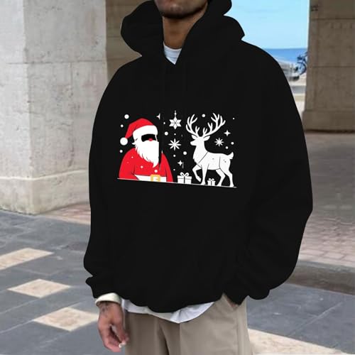 Ugly Christmas Hoodies for Men Funny Graphic Sweatshirt Elk Santa Claus Hoodie Fall Winter Fasion Pullover Tops2