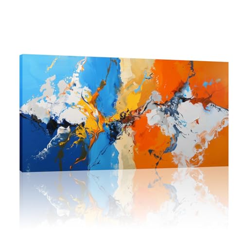 Toile abstraite 100x200cm encadrée pour décoration murale grand format