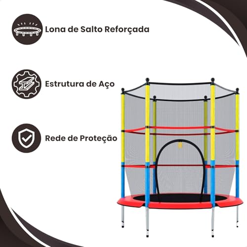 Cama Elástica Pula Pula 1,8m Trampolim Infantil Fechamento Zíper C/Lona reforçada