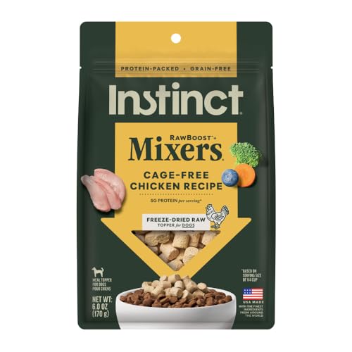 Instinct Raw Boost Mixers, Freeze Dried Dog Food Topper, Grain Free - Cage Free Chicken, 6 oz. Bag