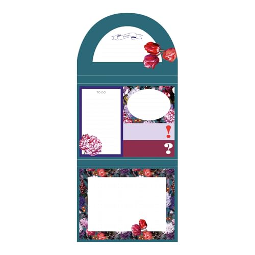 Sticky Notes Set Blumenbouquet petrol