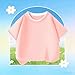 Girls Summer T Shirts,Girls Cotton Short Sleeve Tshirts Summer Loose Fit Crewneck Blouse Tops Trendy Color Block Pullover 3-14 Years