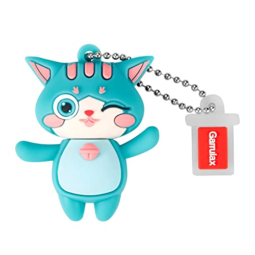 GARRULAX Memoria USB de 64 GB, resistente al agua, de silicona, USB 2.0, de alta velocidad, memoria USB, almacenamiento de fecha, disco pendrive U (gato verde)