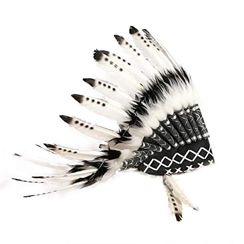 Yinuoday Tocado de Plumas para Niños Accesorios Fotográficos Sombreros Indios para Niños Decoración de Manualidades para Niños Pequeños