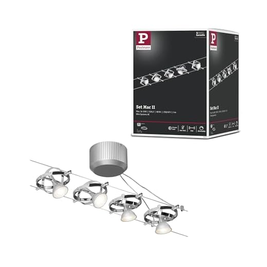 Paulmann 941.33 Seilsystem Mac2 Set erweiterbar max5x10W Chrom matt 94133 Seilleuchte Hängeleuchte