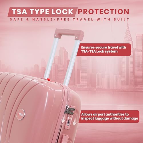 Image of AMERICAN TRAVELLER New York Trolley Bag | 360 Disc Spinner Wheels | Durable Hard Shell , TSA Type Lock , Spinner Trolley Luggage, 360 Disc Spinner Wheels