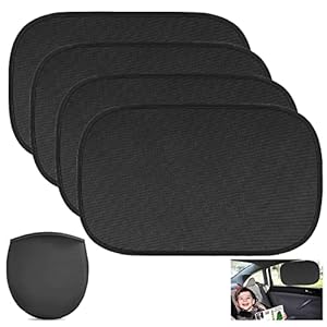 Car Window Shades for Baby, 4 Pack Car Sun Shade, KITBEST Sun Visor Shades Shield Blackout Blinds Sunshade for Car Side Rear Windows, Protection for Kids/Baby/Adults/Pets, 51x31cm Fits Most Vehicles