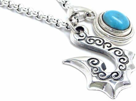 Green Piercing Pendant Top, Men's, Women's, Silver, 925 Sterling Silver, Indian Jewelry Top [STT00-ST-0031] Design, Chain Top Only, Accessory, Popular