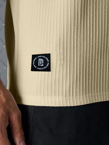 Image of Maniac || Mens || Solid || Round Neck || Half Sleeve || Seersucker || Cottonblend || Oversized || T-Shirt