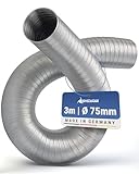 Intelmann Alu-Flexrohr  75 mm x 3 m  Reinaluminium, flexibel, temperaturbestndig, nicht brennbar, Made in Germany