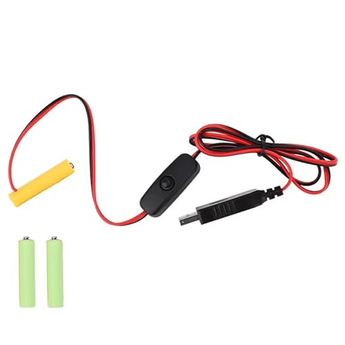 USB To 4.5V (3x1.5V) LR6 AA Dummy Battery Eliminators Substitute Cable With ON OFF Switches For String Lights, Christmas Lights, Toys - USB to AA