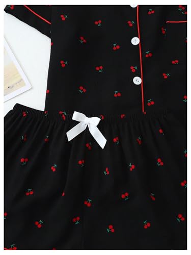 Image of Verdusa Pajamas For Women Set 2 Piece Summer Pajama Sets Cute Pjs Lounge Matching Button Shirt with Shorts