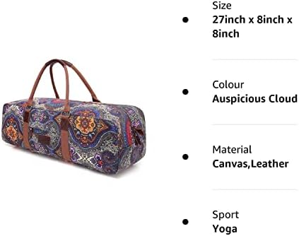 Boence Yoga Bag, Printed Canvas Large Yoga Mat Tote Bag Sport Gym Storage Bag - Size 27"x8"x8"