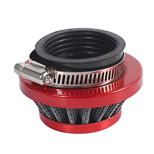Yessetry Filtro de aire de 44 mm para 47 cc y 49 cc de 2 tiempos, kit de actualización para minimoto de , ATV, aluminio, color rojo