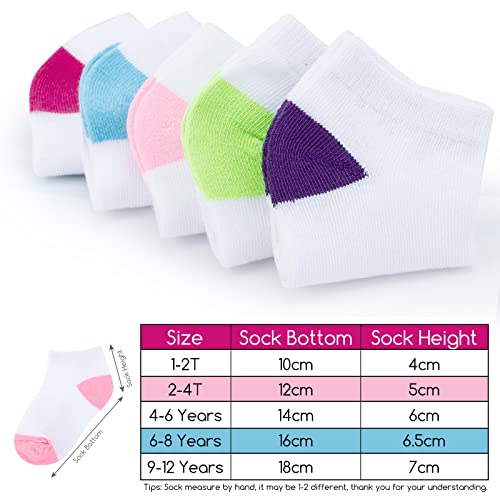Auranso 15 Pairs Toddler Low Cut Half Cushion Socks Boys Girls Athletic Ankle Socks Colorful 9-12 Years #TOP3