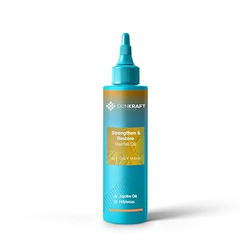 SkinKraft Hair Oil - Strengthen & Restore HairFall Oil With Jojoba Oil & Hibiscus Oil - Customized For Oily Hair - 200 ml