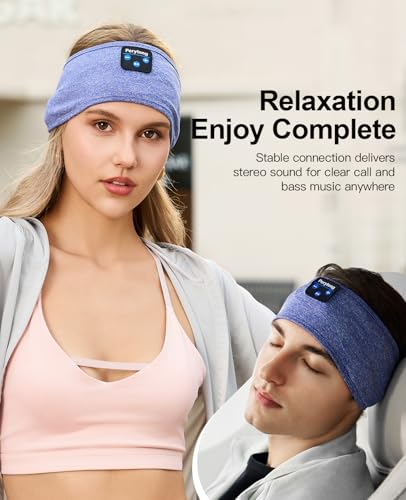 Image of Perytong Sleep Headphones Bluetooth 5.4 Headband, Wireless Sleep Headphones for Side Sleepers, Over-Ear Headphones Sports Headband Eye Mask with Built-in Earphones for Sleeping Running Jogging Nap