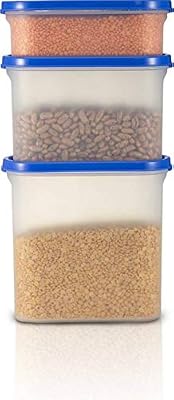 Cutting EDGE Kitchen Storage Container Set for Rice, Dal,Atta, Flour, Cereals, Pulses, Snacks, Stackable, BPA Free (Pepp
