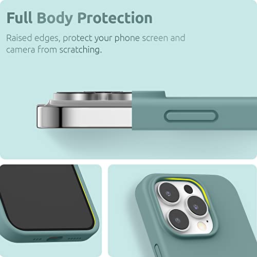 Surphy (4 In 1 Designed For Iphone 14 Pro Case Compatible With Magsafe (6.1 Inch, 2022), With 2 Pack Screen Protector + Camera Cover, Liquid Silicone Phone Case (Cactus Green) #TOP2
