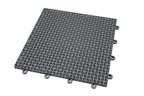 IncStores 5/8 Inch Thick Outdoor Patio Interlocking Rugged Grip-Loc Tiles | 12" x 12", Grey, Pack of 25