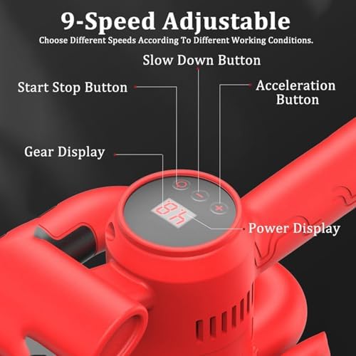 Adjustable Electric Wall Cement Smoothing Machine, 9 Speed Concrete Trowel, Polishing Tool for Mortar & Cement, Battery Operated, Professional Wall Finishing Equipment