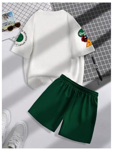 SHENHE Men's 2 Piece Summer Outfits Short Sleeve Graphic Tee and Shorts Set Tracksuits2