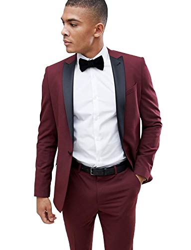 Blazer de costume pour homme à col à revers en pointe et un bouton