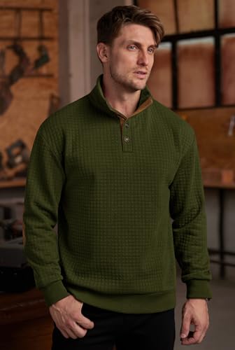 Men's Corduroy Sweatshirt Fleece Lined Thermal Elbow Patches Heavyweight Pullover (S-3XL)2