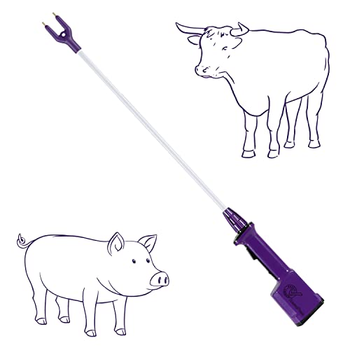 Purple waterproof cattle prod with rechargeable battery