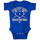 Rookie Wear by Smack Apparel Los Angeles Baseball Fans. Proof Dad Made It Past Third Royal Onesie (O