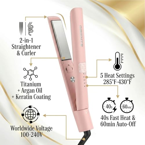 Plancha de pelo y rizador 2 en 1 Titanium 1.18 pulg miniatura 4