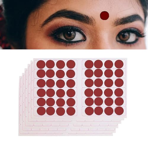 Image of Vama Fashions Simple Round Velvet Maroon Bindi for Ladies kumkum sindoor Maroon Plain bindis Set for Women (Large Bindi 12mm)
