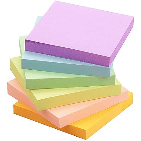Early Buy 3x3 Sticky Notes with 6 Pastel Color Self-Stick Notes 6 Pads/Pack, 100 Sheets/pad Cover