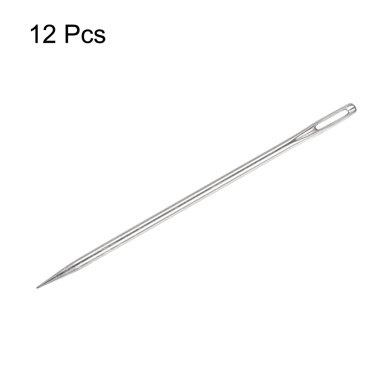 uxcell 12pcs 4 Inch Upholstery Needles Large Eye Stitching Needles Stainless Steel Straight Hand Sewing Needles for Home Hand Sewing Leather Tapestry Embroidery Tufting Webbing Carpet - Image 3