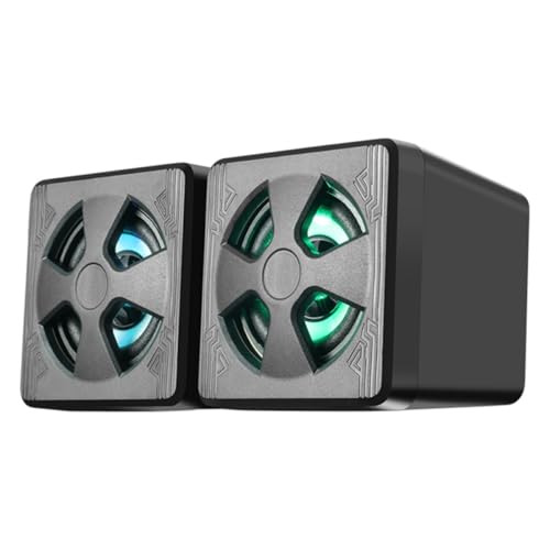 Altavoces pequeños para computadora Healeved acústica HiFi de diseño minimalista