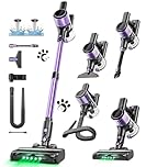 Cordless Vacuum Cleaner, 10-in-1 Stick Vacuum with Powerful Suction, Hose, Anti-Tangle Brush, Green LED Light, Lightweight Rechargeable Vacuum Cleaner for Home, Hardwood Floors, Carpets, Pet Hair