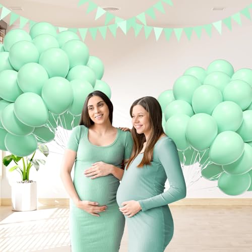 Image of Mint Green Balloons 12inch, Mint Latex 50pcs Party Balloons | Wedding, Baby Shower, Birthday Party Decorations