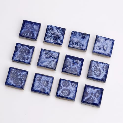 12 imanes decorativos de cerámica azul degradado miniatura 5