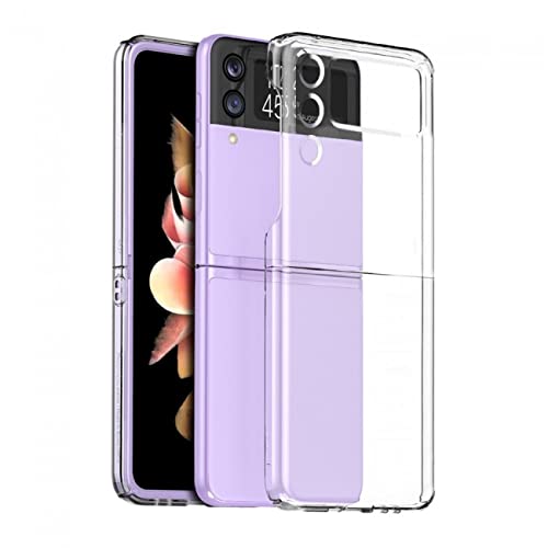 Transparent Folding Ultra Thin Protective Shockproof Clear PC TPU Samsung Z Flip 3 5G Phone Case 2 in 1 Transparent with Camera Protection Hard Back Cover For Samsung Galaxy Z Flip 3 5g