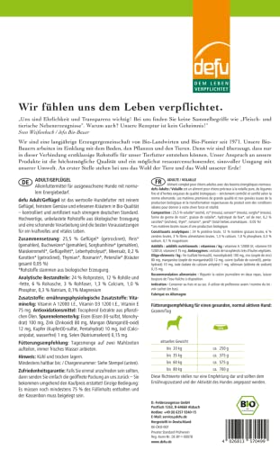 defu Hundefutter | 1 x 800 g | Adult Bio Geflügel | Premium Bio Trockenfutter für ausgewachsene Hunde