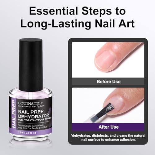 LOUINSTIC Acid-Free Nail Dehydrator: Fast Dry Nail Prep for Gel & Acrylic
