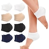 Segbeauty 16pcs Lotion Moisturizing Heel Socks, 8 Pairs Moisturizing Foot Socks Overnight for Cracked Heels Dry Feet, Toeless SPA Sleeping Sock for Men and Women Foot Care, Gel-Lined Sleep Socks Short